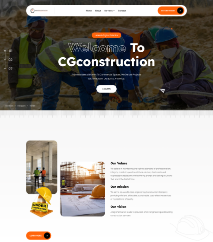 CG Construction website case study preview