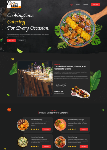 Cookingzone website case study preview