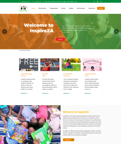 Inspireza website case study preview