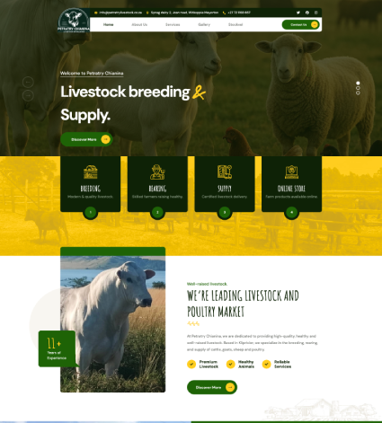 Petratry Livestock website case study preview