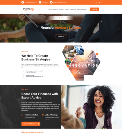 Matha Consulting website case study preview