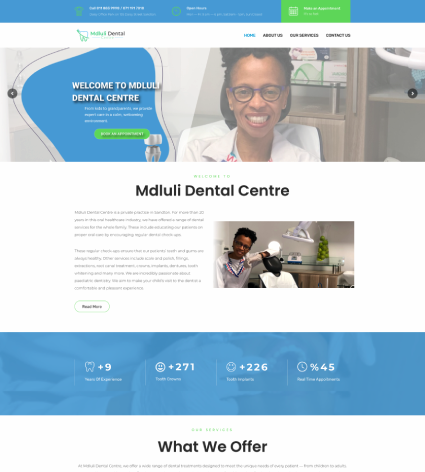 Dr Mdluli Dentals website case study preview