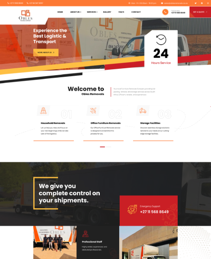 Obles Removals website case study preview