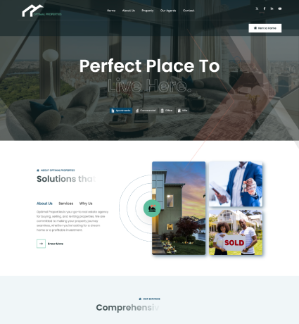 Optimal Properties website case study preview